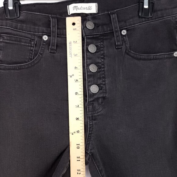 Madewell 10" High-Rise Skinny Jeans Size 29P Raw Hem Fray Button Fly - Picture 8 of 12